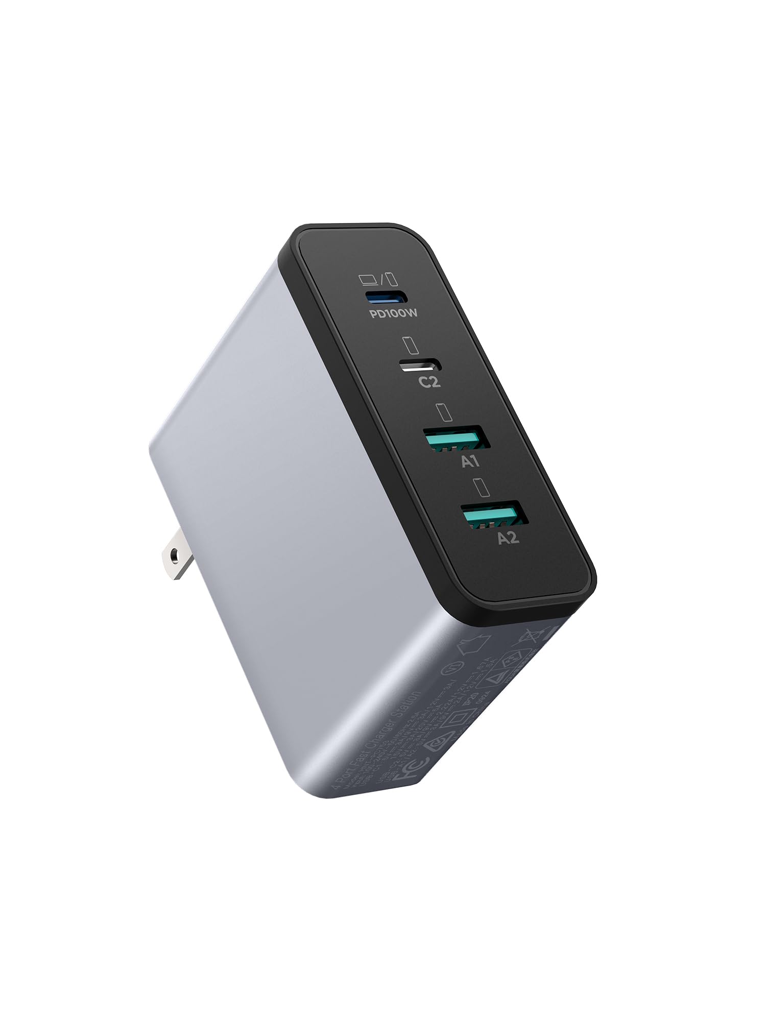 EIZLXQ MacBook Pro Charger-Exclusive PD3.0 PPS 100W USB C Charger Block 120W GaN Fast Charger for MacBook Pro/Air iPhoneSamsung Galaxy iPad Pro-Grey