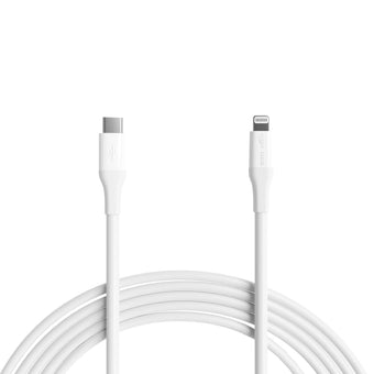 Amazon Basics USB-2.0 Nylon Braided Type C to Lightning Cable (MFi Certified) Fast Charging 10 ft White