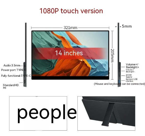 Monitor Portátil Táctil — Pantalla IPS Full HD 15.6" con USB-C y HDMI