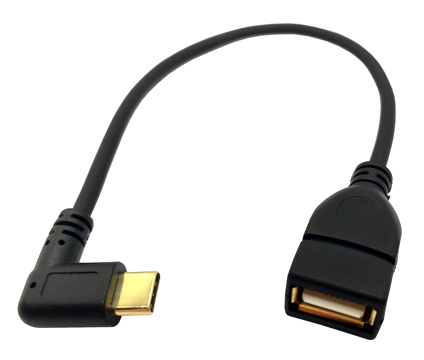 MTUERANC USB C to USB Adapter Type C OTG Cable Gold-Plated USB 3.1 Type C (USB-C) Male to USB Type A Female OTG Adapter Cable -10 inch (90 Degree USB C to A Left/Right)