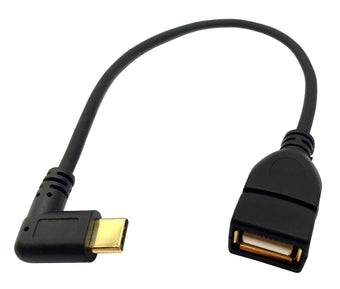 MTUERANC USB C to USB Adapter Type C OTG Cable Gold-Plated USB 3.1 Type C (USB-C) Male to USB Type A Female OTG Adapter Cable -10 inch (90 Degree USB C to A Left/Right)