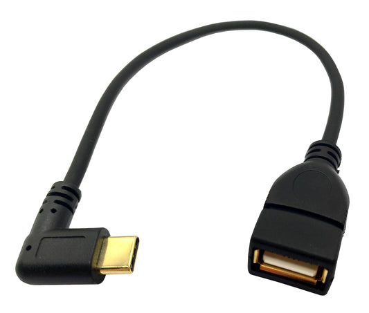 MTUERANC USB C to USB Adapter Type C OTG Cable Gold-Plated USB 3.1 Type C (USB-C) Male to USB Type A Female OTG Adapter Cable -10 inch (90 Degree USB C to A Left/Right)