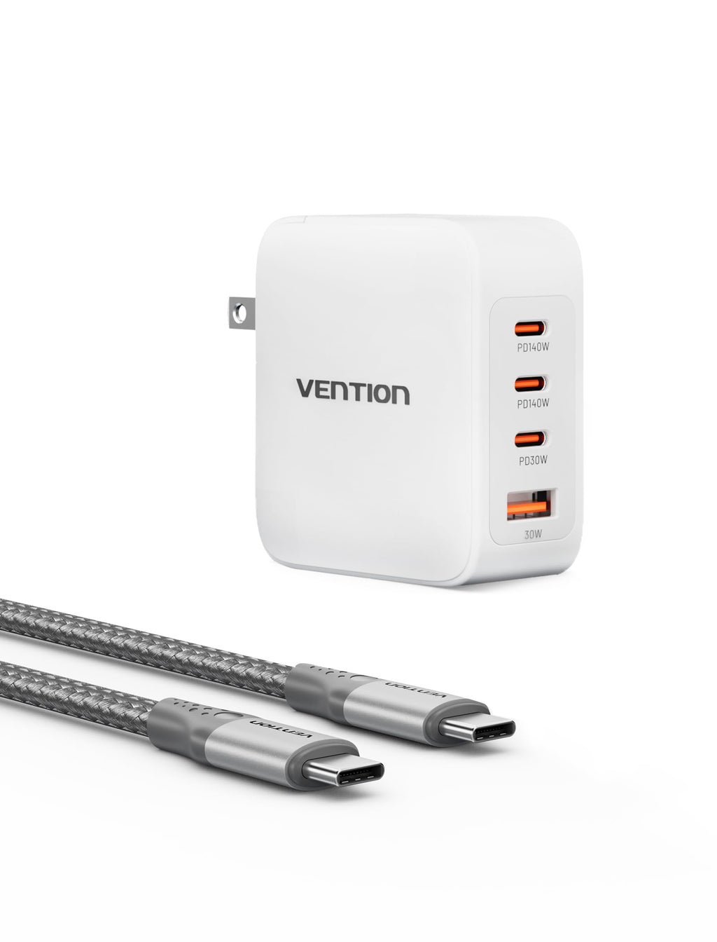 VENTION 340W MacBook Pro Charger 140W USB C Charger 4-Ports Foldable GaN Charger for MacBook Pro 16/14/13 MacBook Air 15 iPhone 15/14/Pro max Chromebook (with 240w Cable)