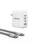 VENTION 340W MacBook Pro Charger 140W USB C Charger 4-Ports Foldable GaN Charger for MacBook Pro 16/14/13 MacBook Air 15 iPhone 15/14/Pro max Chromebook (with 240w Cable)