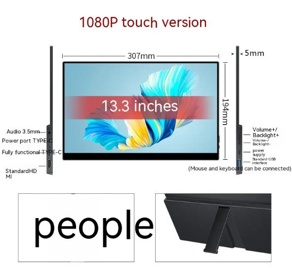 Monitor Portátil Táctil — Pantalla IPS Full HD 15.6" con USB-C y HDMI