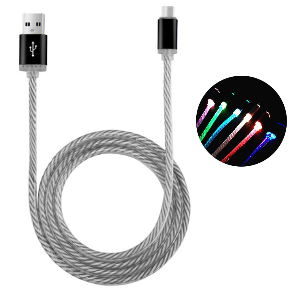 LED Colorful Charging Cable for Apple and Android Phones