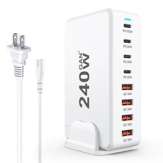 240W GaN 8-Port USB-C Fast Charger for MacBook & Laptop