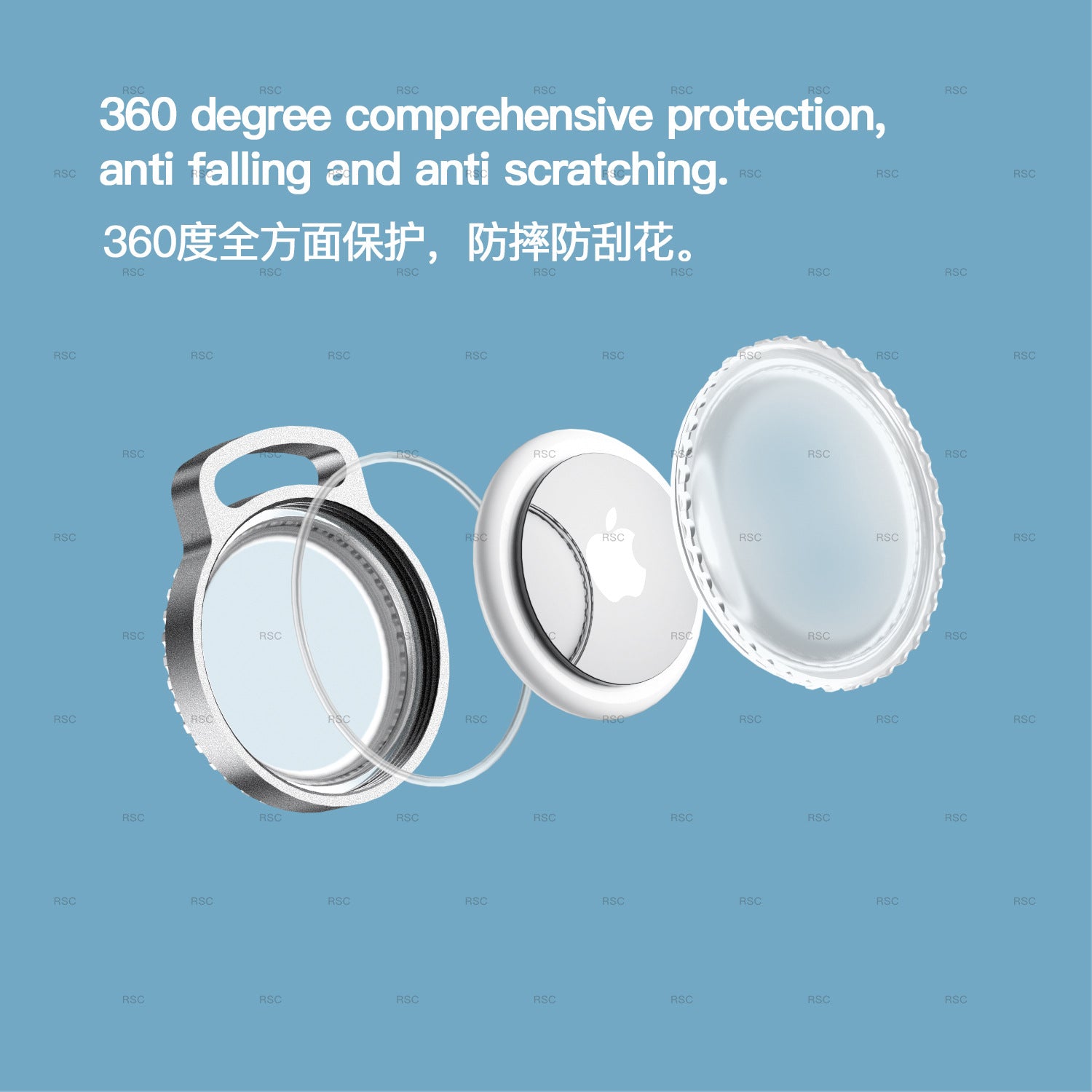 Funda Metálica para AirTag con Llavero — Resistente al Agua