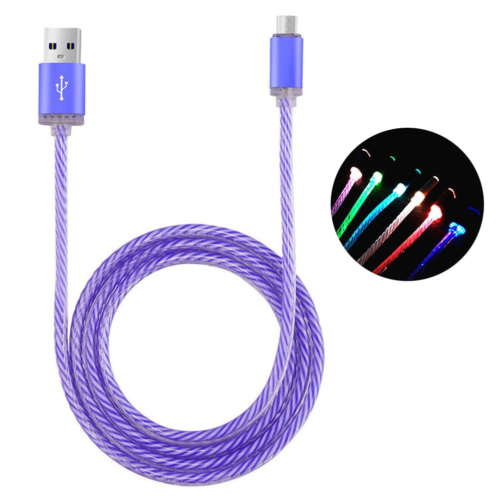 LED Colorful Charging Cable for Apple and Android Phones