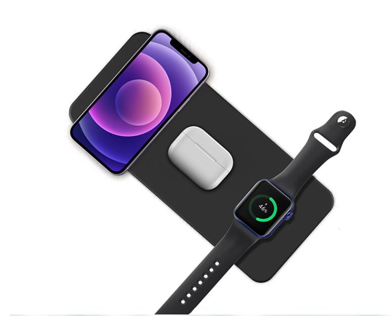 Cargador Inalámbrico 3 en 1 para iPhone, AirPods y Apple Watch — Carga Rápida 15W