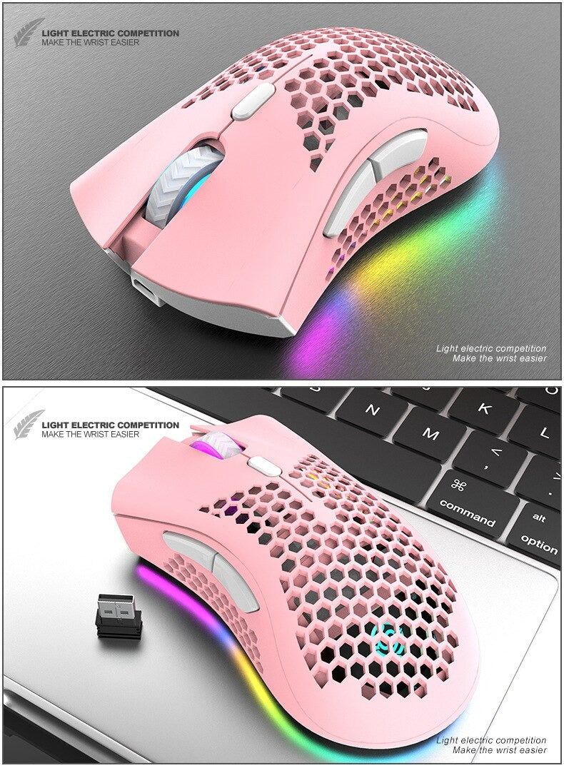 Ratón Gaming Inalámbrico RGB BM600 Recargable — Ergonómico y Silencioso para PC