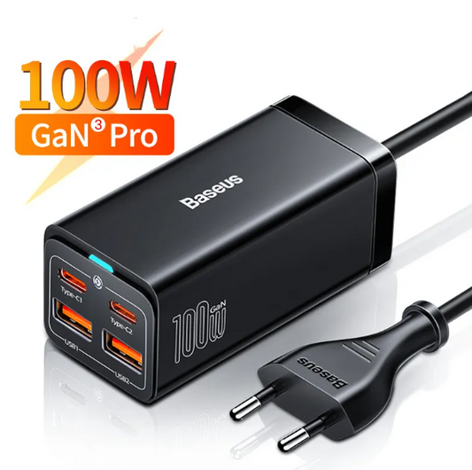 GaN Fast Charger 2x USB-C + 2x USB-A