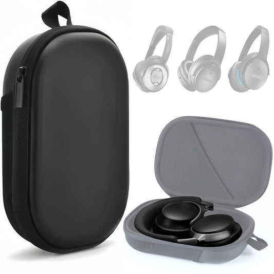 Honlyn Headphones Case for Bose QC45/QC35/QC25/QC15/Ultra Gaming Headset QC25 PU Hard Shell Travel Carrying Case Bag with Cable Storage for Bose QC45 II QC35 II Accessories