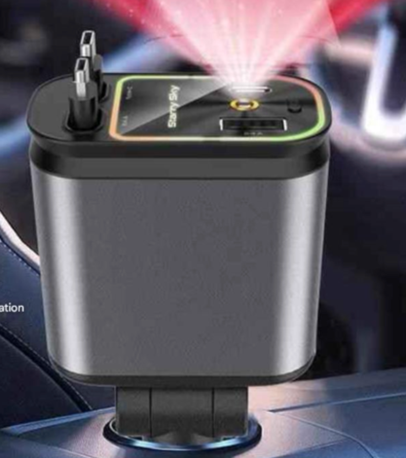 Metal Car Charger 100W Super Fast Charging Car Cigarette Lighter USB And TYPE-C Adapter