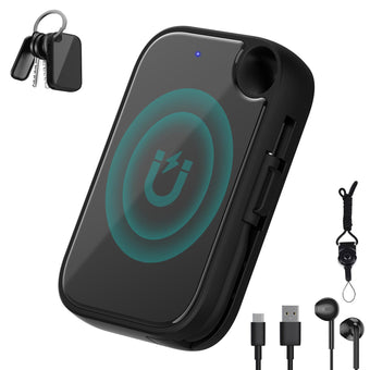 64GB Magnetic Voice Activated Recorder with AI Noise Reduction Portable Audio Recorder with Playback 50 Hours Battery Time USB-C Recording Device for Work Lectures Meetings Interviews (Black)