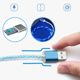 LED Colorful Charging Cable for Apple and Android Phones