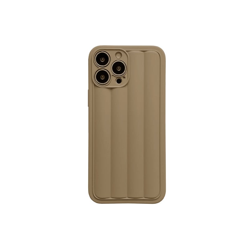 Funda para Móvil con Diseño de Rayas — Tono Milk Tea