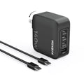 MUNBYN CR14 140W USB C GaN Wall Charger 4 Ports Fast Charging Compact & Foldable for MacBook Pro/Air iPhone 15/Pro iPad Pro Dell XPS 13 Galaxy Chromebook ThinkBook with 140W 3.2 FT Cable