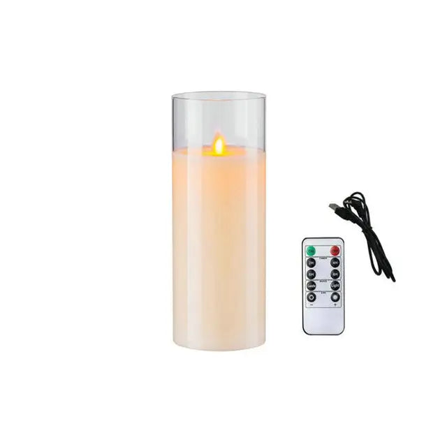 Velas LED Recargables por USB con Mecha Móvil y Mando a Distancia