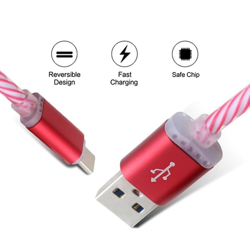 LED Colorful Charging Cable for Apple and Android Phones